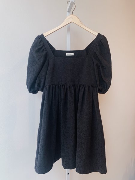 Bronze Age Manon Mini Puff Dress - Black Brocade