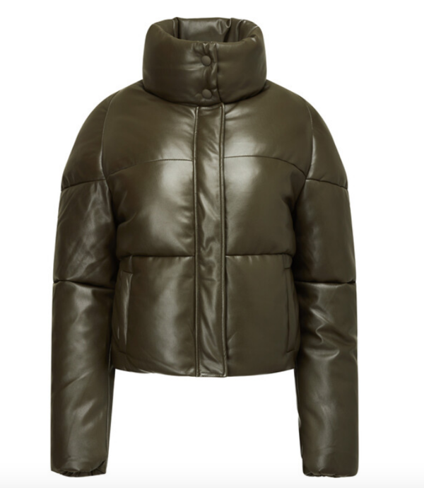 APPARIS Jemma Vegan Leather Puffer JACKET Army Garmentory
