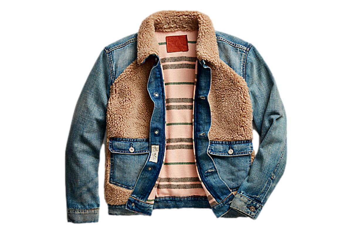 RRL Fleece-Paneled Denim Jacket - Dempster Wash | Garmentory