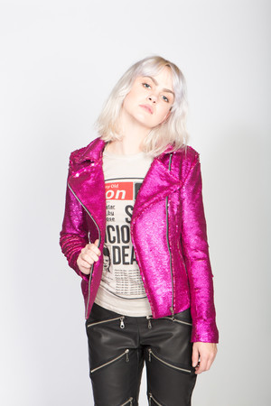 sparkly leather jacket