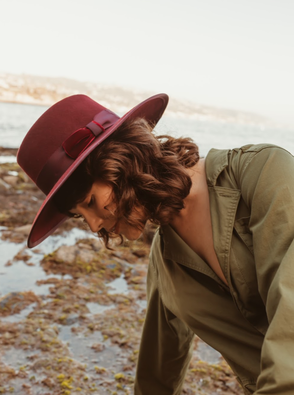 Freya Merlot Felt Hat - Wine | Garmentory display picture 2