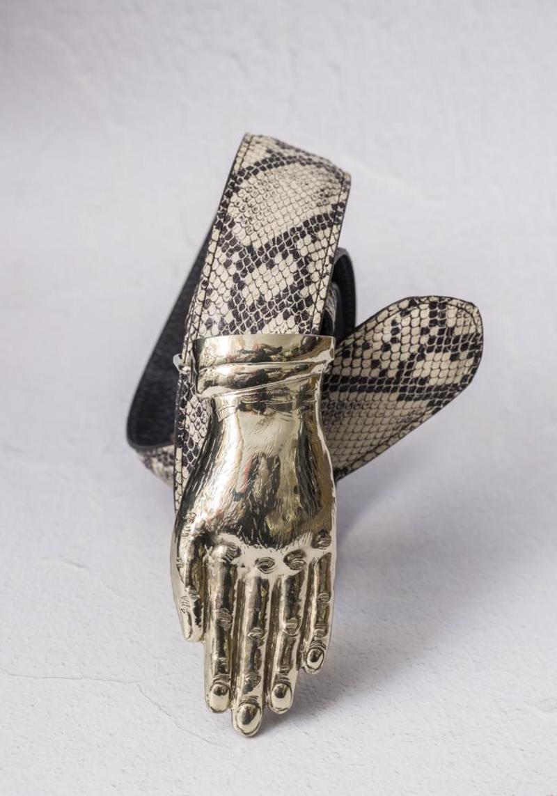 Klandestina Brass Hand Leather Belt - Brass