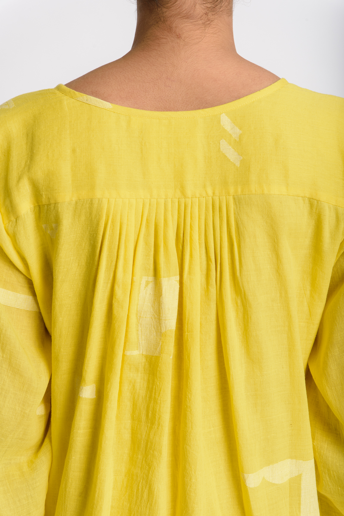 Lemon yellow pleated dressYellow Garmentory