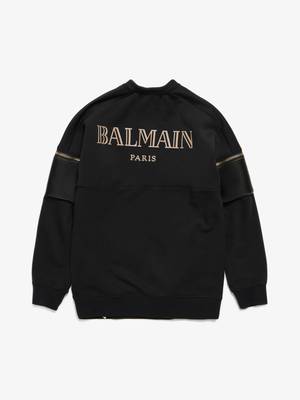 PRE-LOVED Balmain M Golden Zip Details Front Shine Logo Back