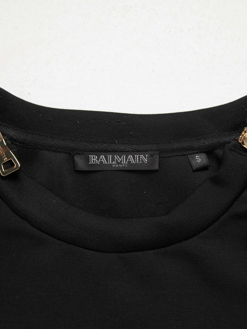 PRE-LOVED Balmain M Golden Zip Details Front Shine Logo Back