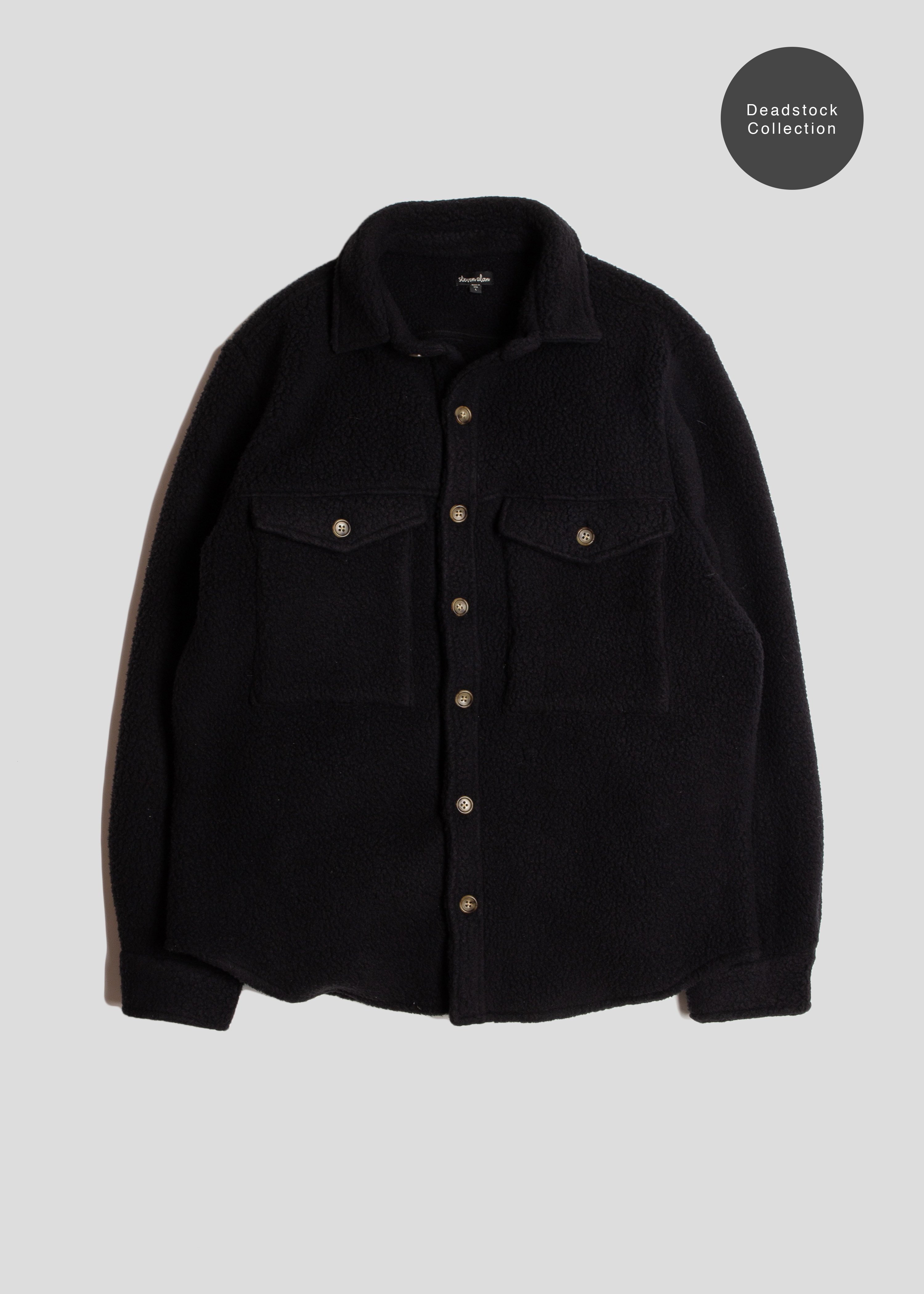 Steven Alan Polartec Fleece Double Pocket Shirt Jacket - Black 