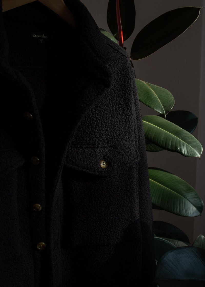 Steven Alan Polartec Fleece Double Pocket Shirt Jacket - Black 