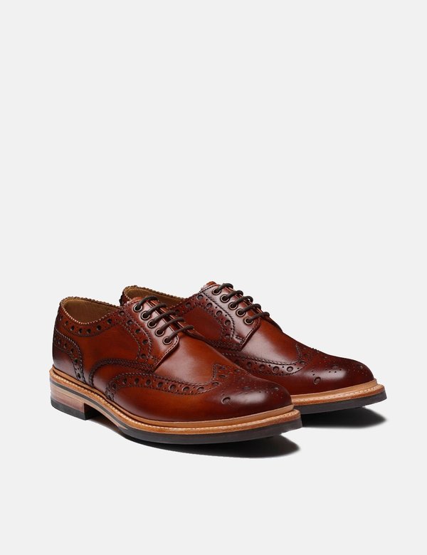 Grenson Archie Brogue Shoes 113684 - Tan