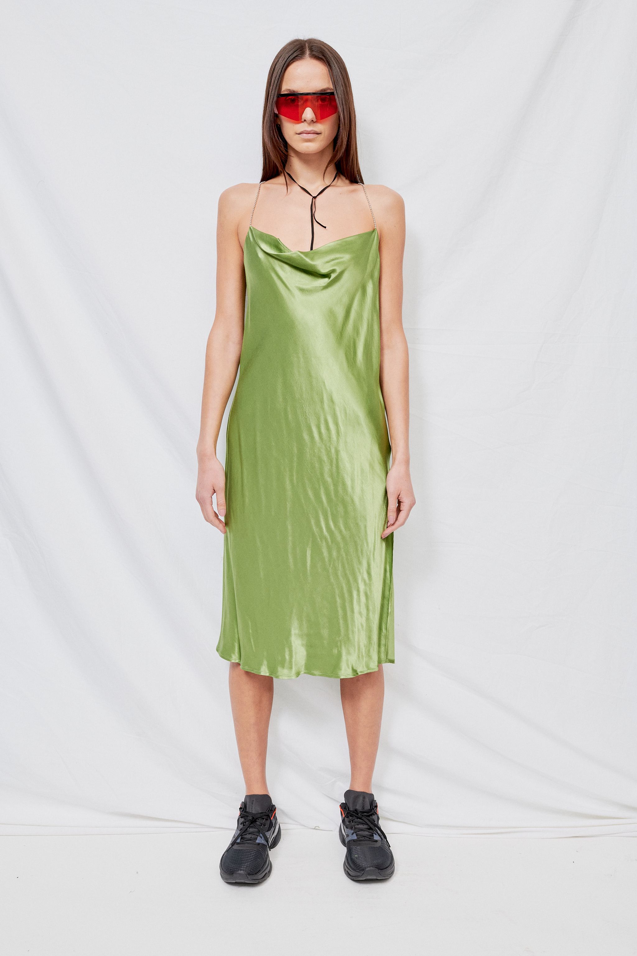ulla asym midi dress
