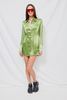 Assembly Satin Mini Shirtdress - Green - Thumbnail 1