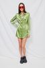 Assembly Satin Mini Shirtdress - Green - Thumbnail 3