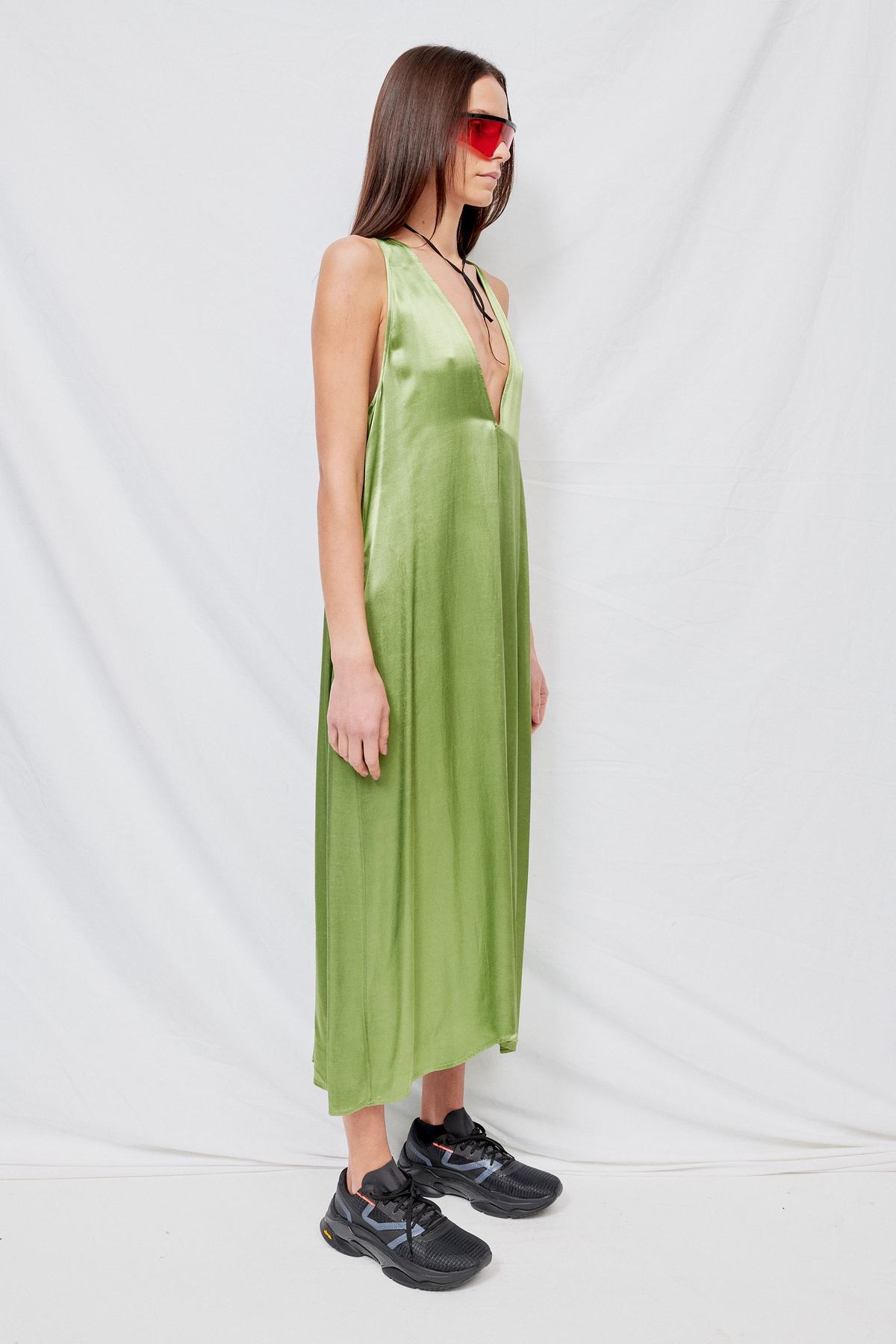Assembly Satin Tent Dress - Green | Garmentory Assembly Satin Tent Dress - Green | Garmentory