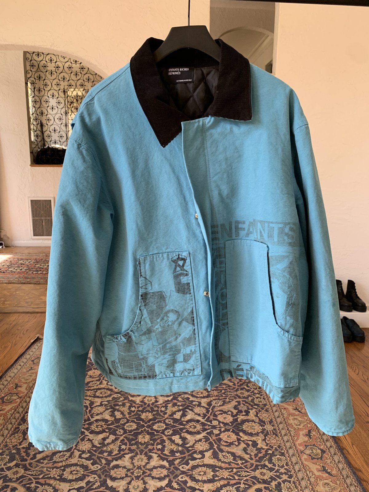 Enfants Riches Deprimes Theatre For Dogs Work Jacket - Blue/Gray Enfants Riches Deprimes Theatre For Dogs Work Jacket - Blue/Gray