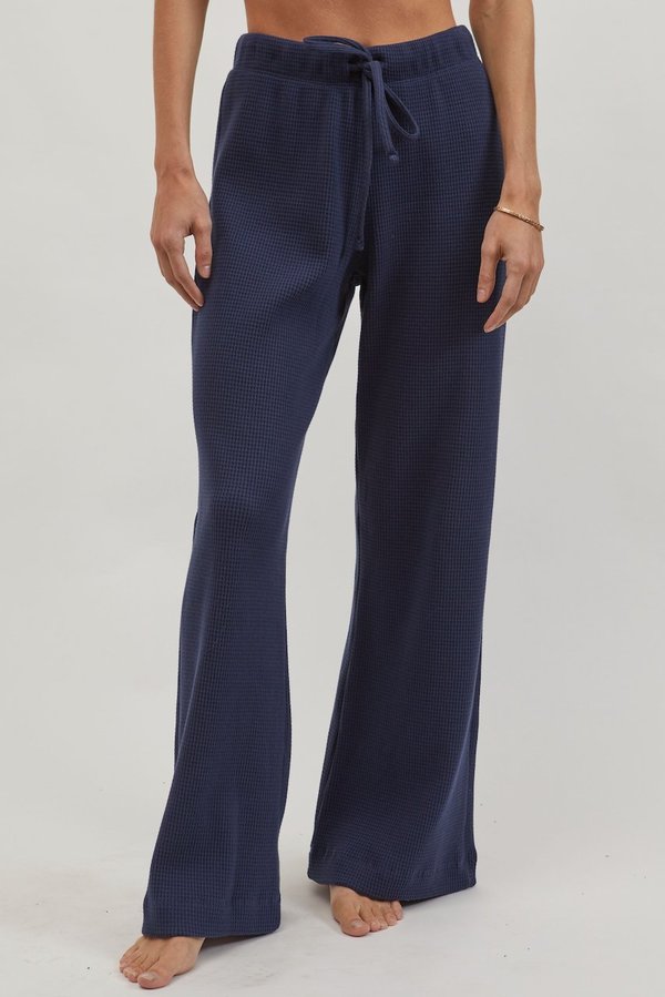 Donni. Thermal Wide Leg Pant - Midnight 