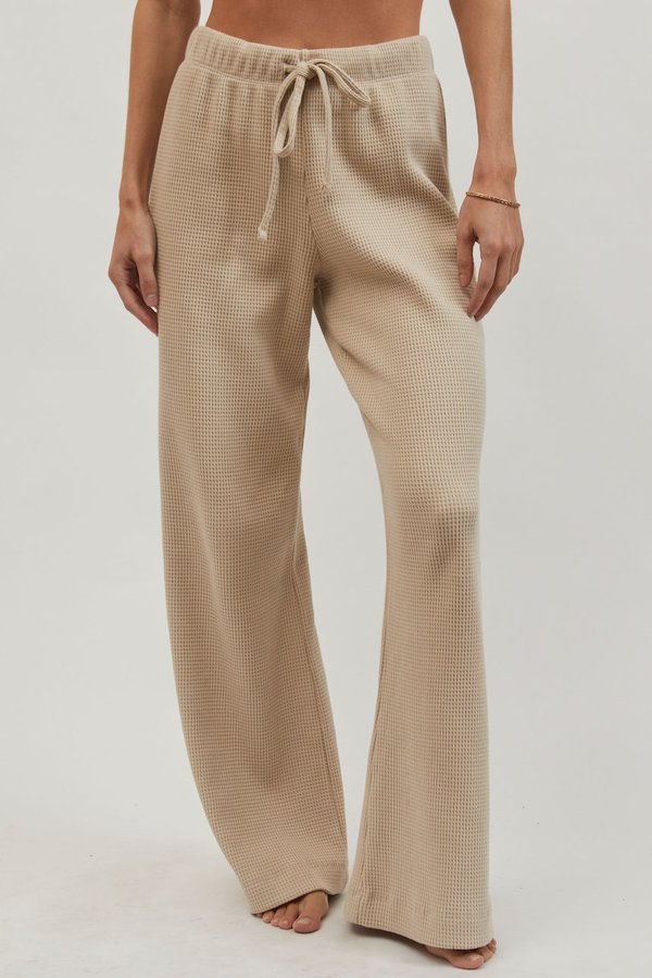 Donni Thermal Wide Leg Pant- Jet Black main image 1
