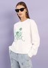 Derek Lam Aubrey Sweatshirt - Soft White/Green - Thumbnail 5