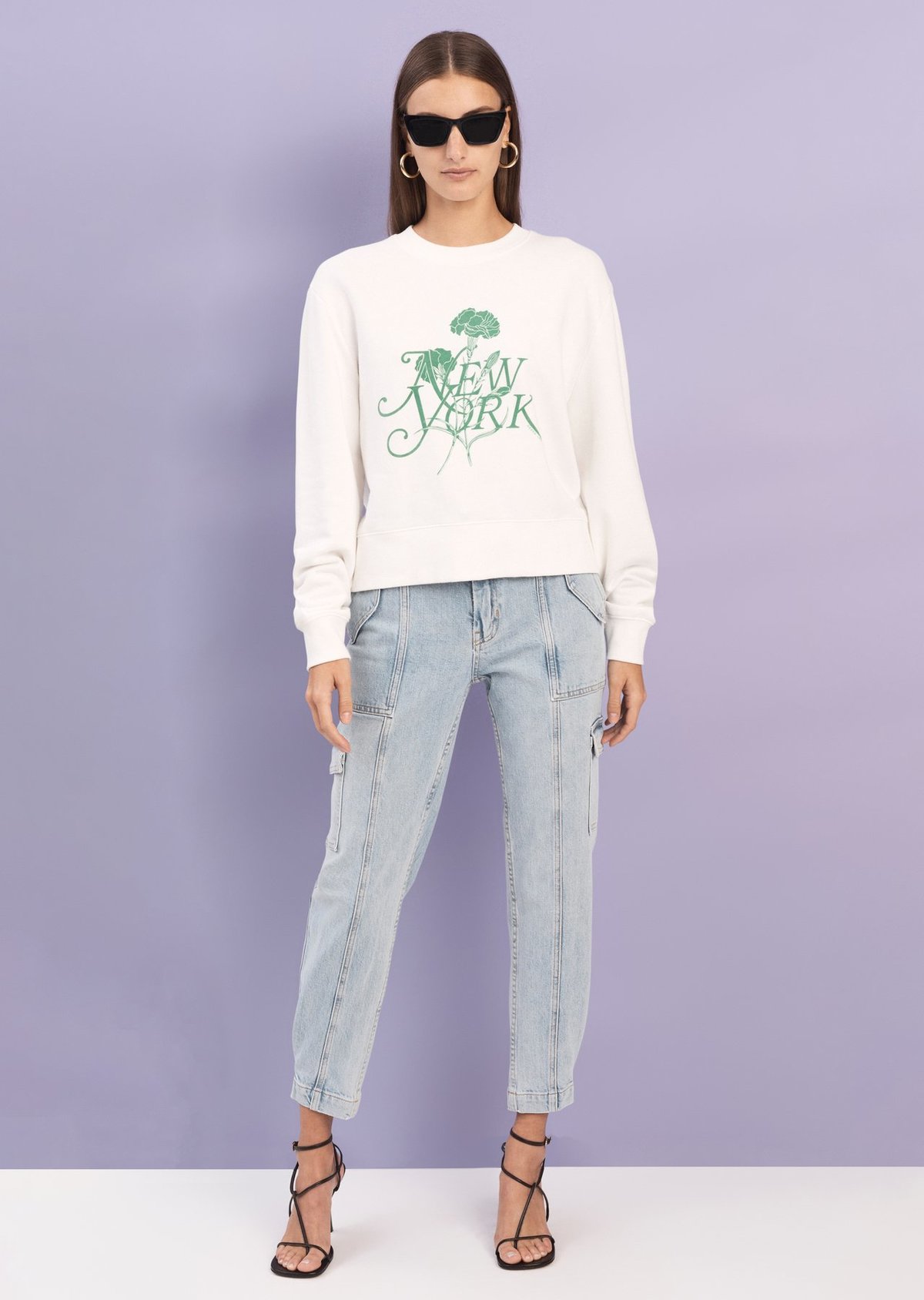 Derek Lam Aubrey Sweatshirt - Soft White/Green - Image 6 of 6