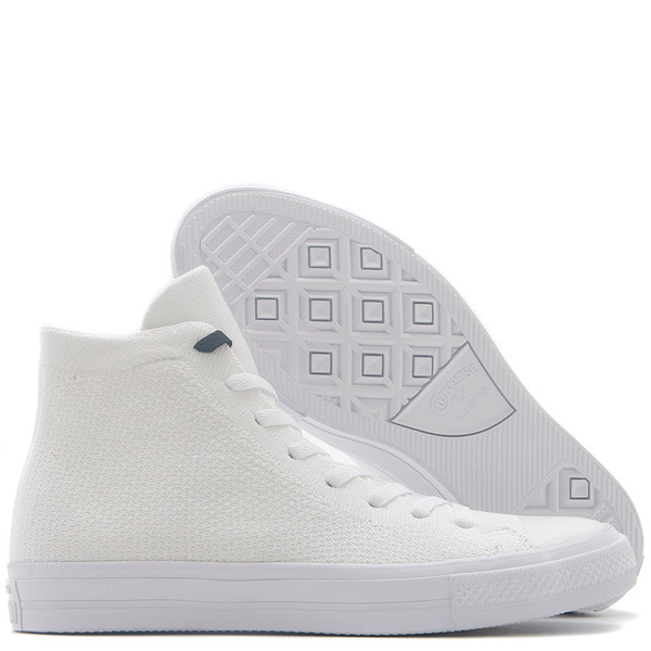 white flyknit converse