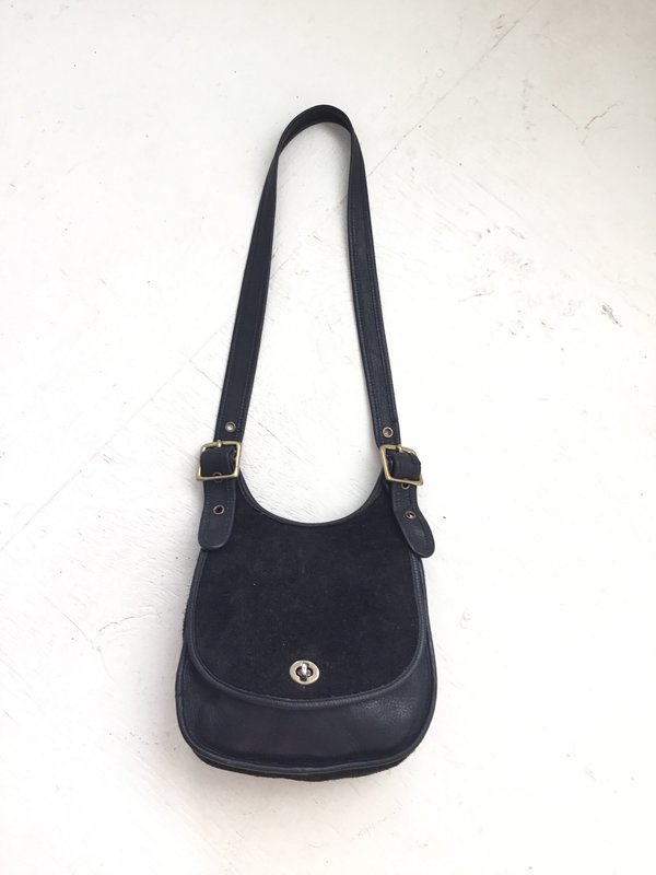 Vintage Coach suede saddle bag - Black