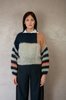 Maiami Hushed Memphis Big Sweater - Navy/Pearl - Thumbnail 1