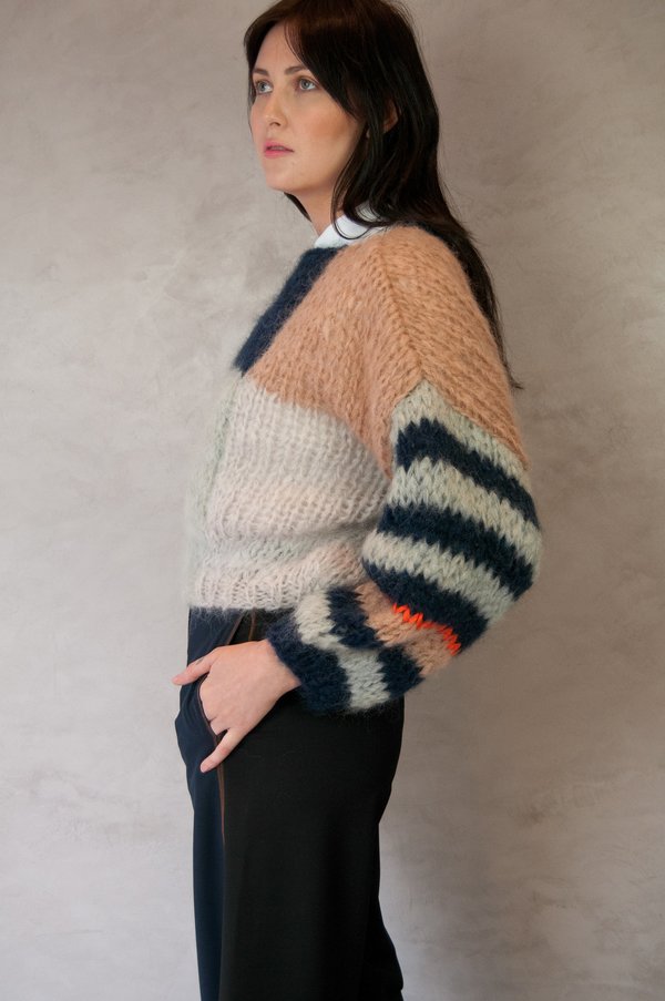 Maiami Hushed Memphis Big Sweater - Navy/Pearl