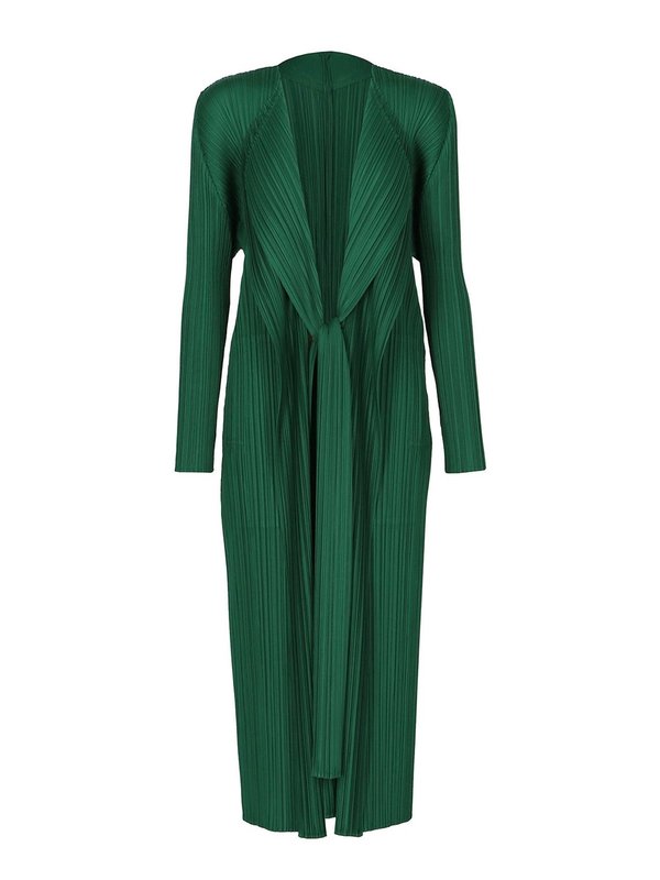 Pleats Please by Issey Miyake December Long Cardigan - Deep Green