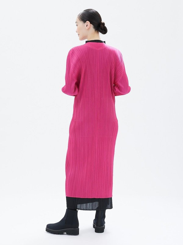 Pleats Please by Issey Miyake December Long Cardigan - Deep Green