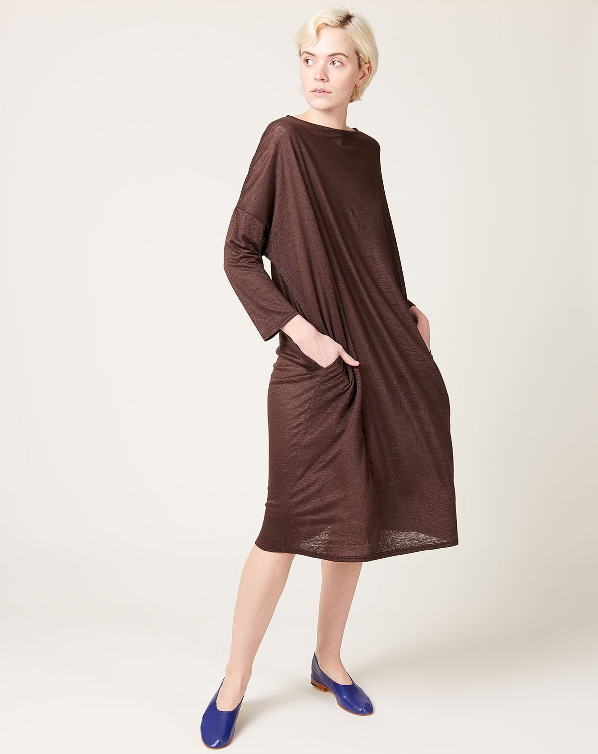 chinese dress ladies Fresno Dress Belgium Linen M/L / Khaki