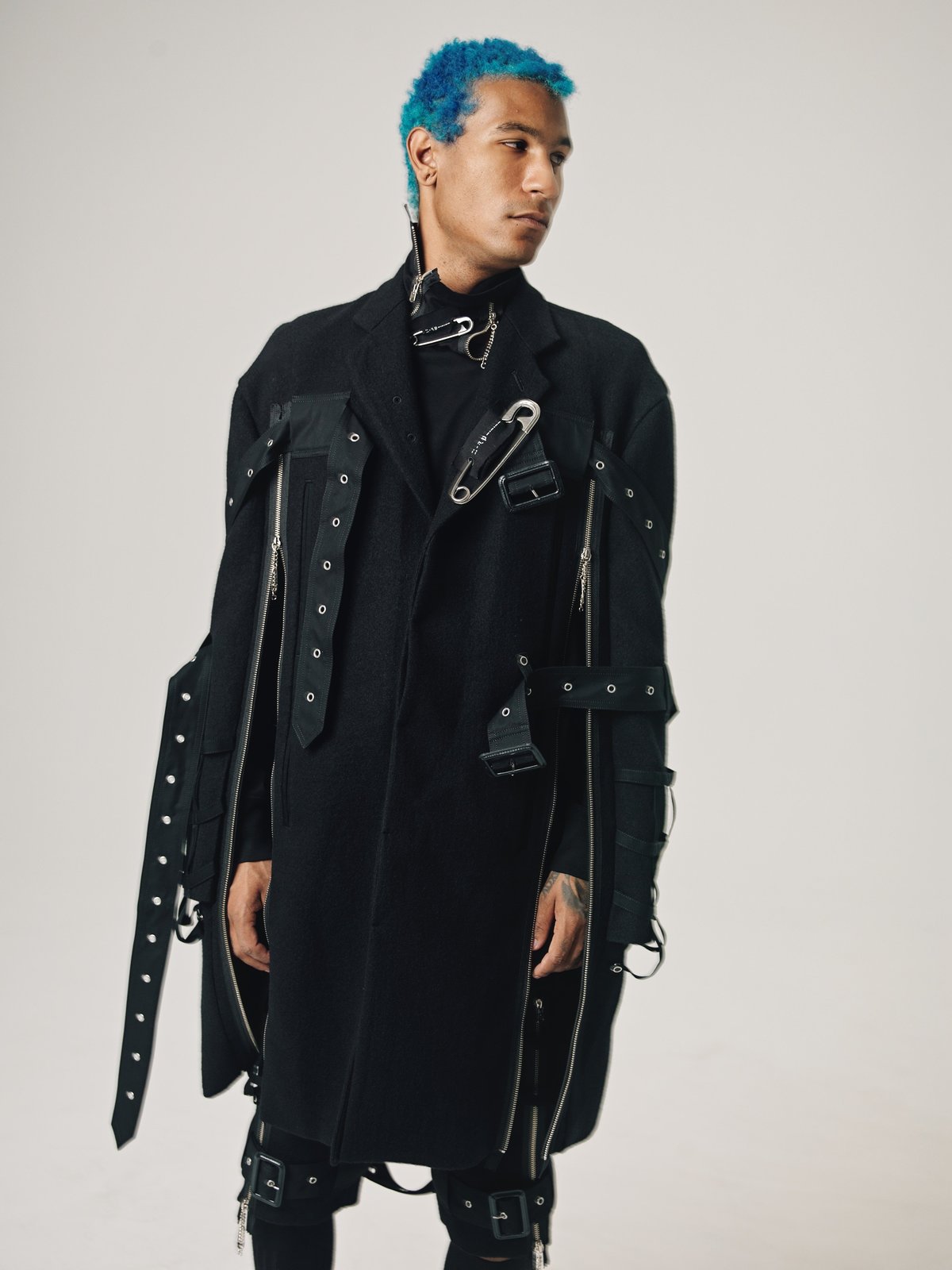 The Soloist ss16リアム期 chester field coat TAKAHIROMIYASHITA The Soloist. Wool Music Staff Strapped
