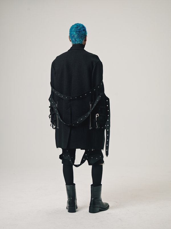The Soloist ss16リアム期 chester field coat TAKAHIROMIYASHITA The Soloist. Wool Music Staff Strapped
