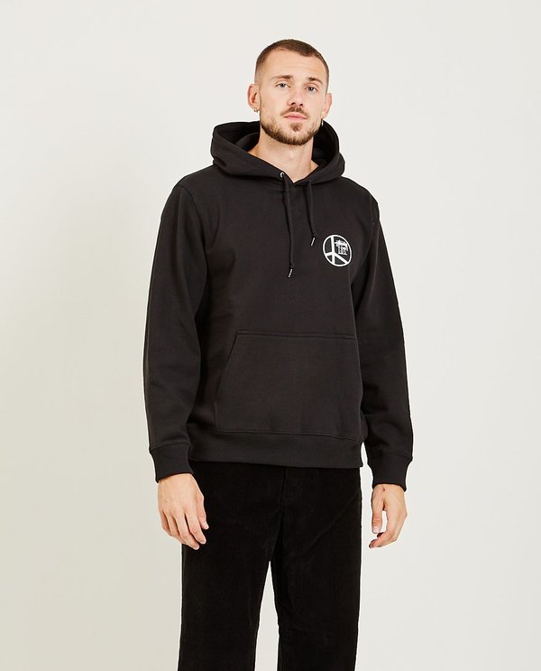 Stussy Peace Dot Hood Black Garmentory
