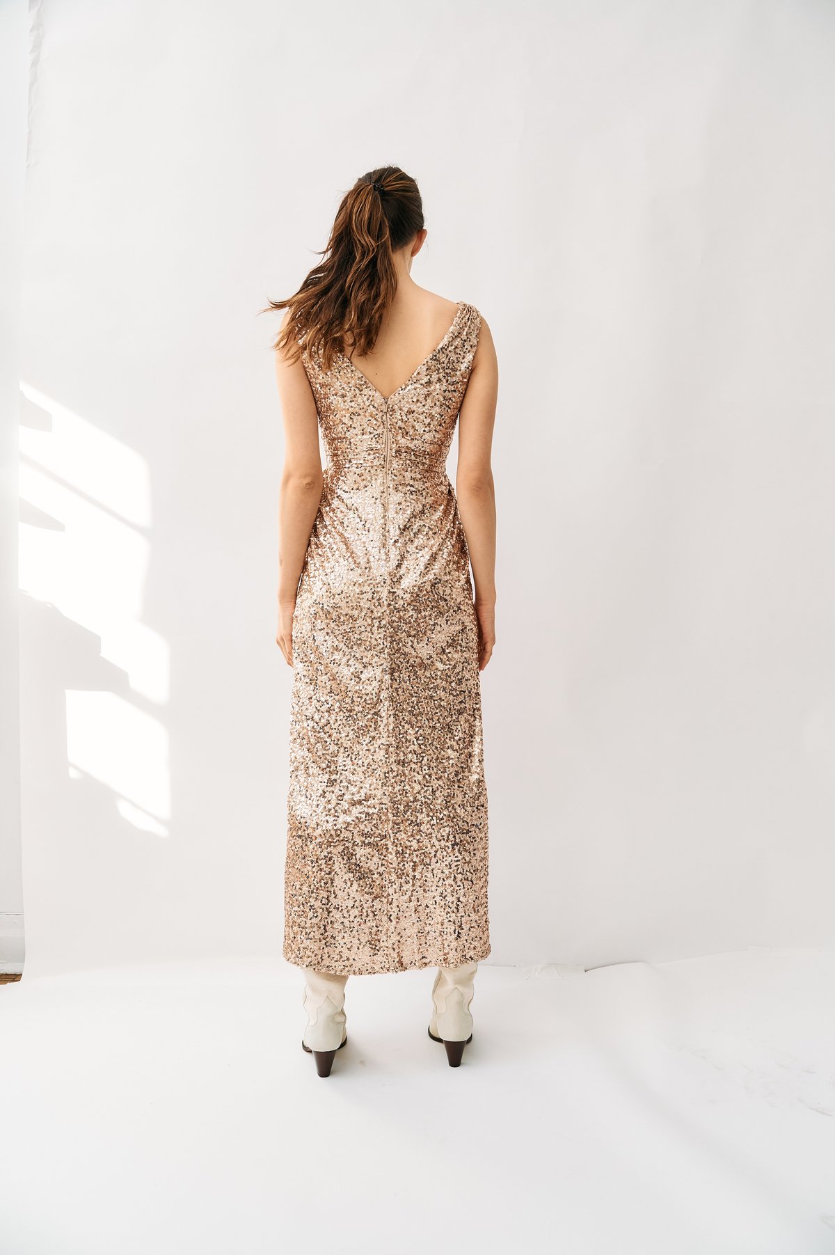 badgley mischka gold sequin dress Maxi - Sparkly Prom Dress