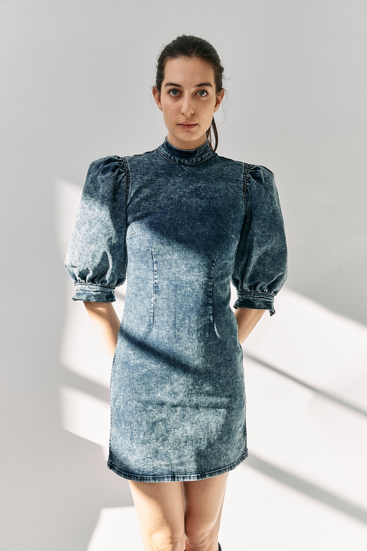 Pre-loved] Ganni Dress - Acid Wash Denim | Garmentory