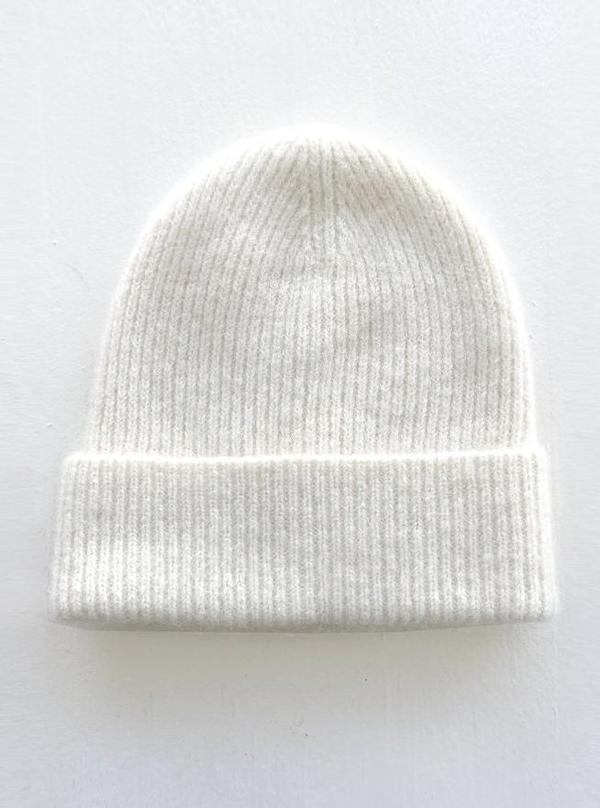 Micaela Greg Pale Yellow Baby Alpaca Blend Ribbed Knit Cuffed Beanie Hat Peru Micaela Greg Ribbed Hat - Willow | Garmentory main image 2