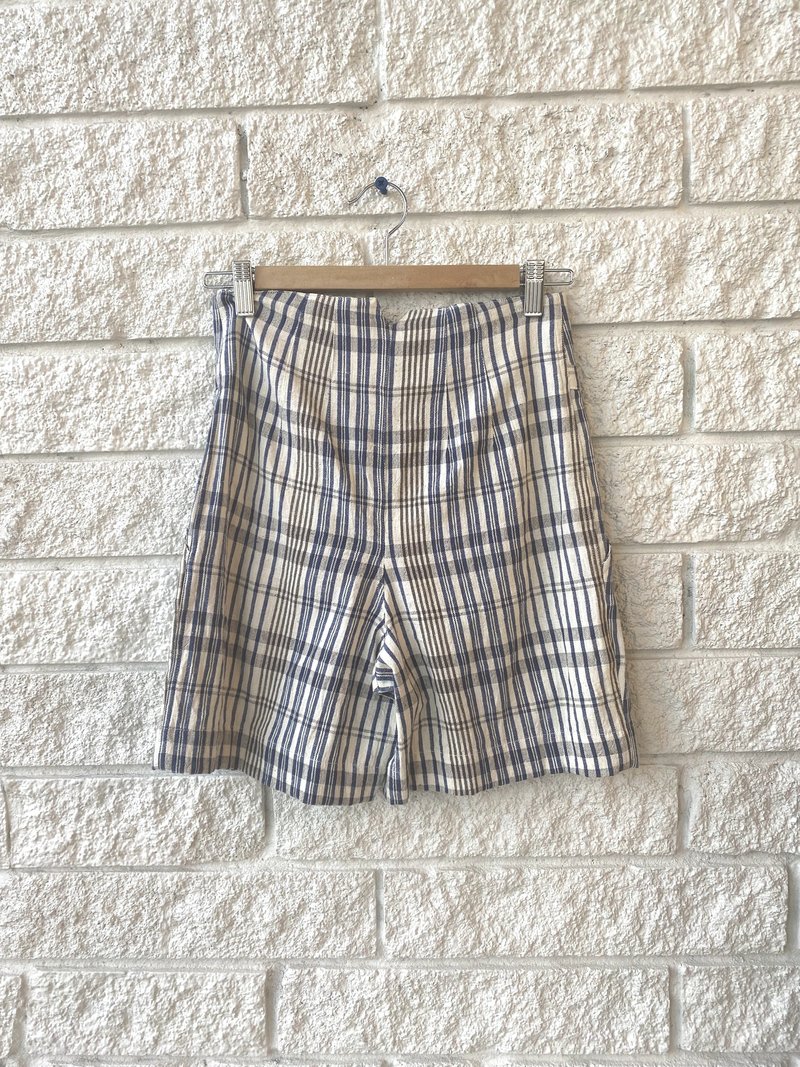 Alix Of Bohemia PETRA PLAID SHORT - GREY BLUE PLAID