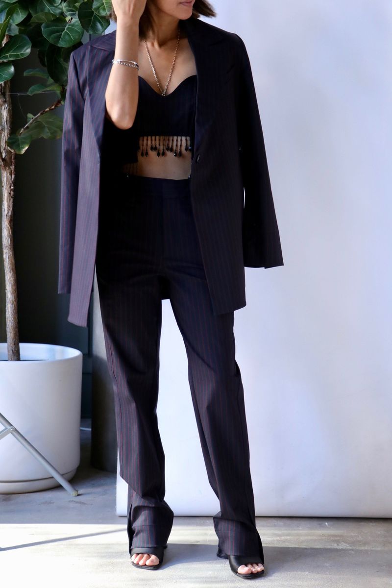 Ganni Side Suit Trousers - Sky Captain