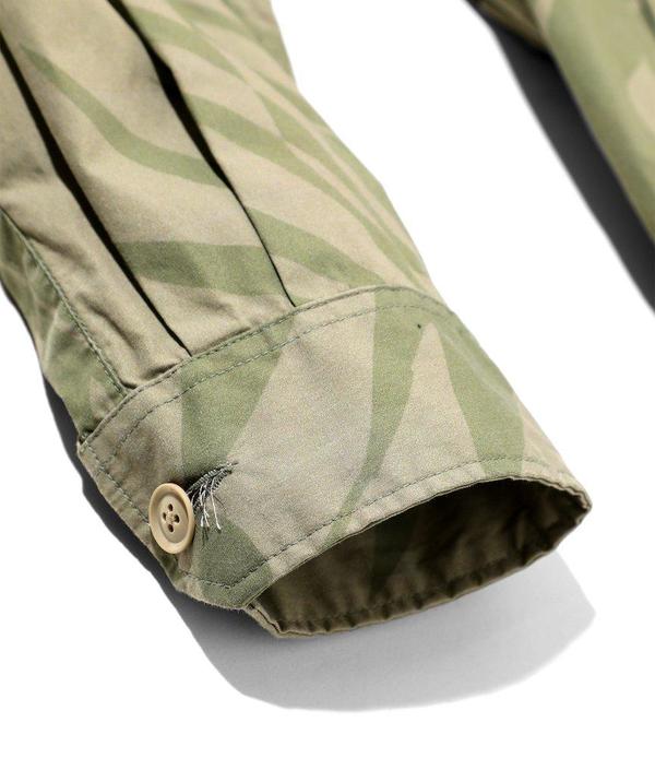 Engineered Garments Explorer Shirt Jacket - Khaki Olive Leaf Print