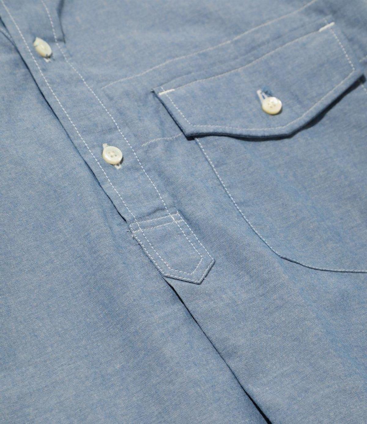 トップス Engineered Garments Popover BD Chambray Engineered Garments cotton Chambray Popover BD Shirt - Blue