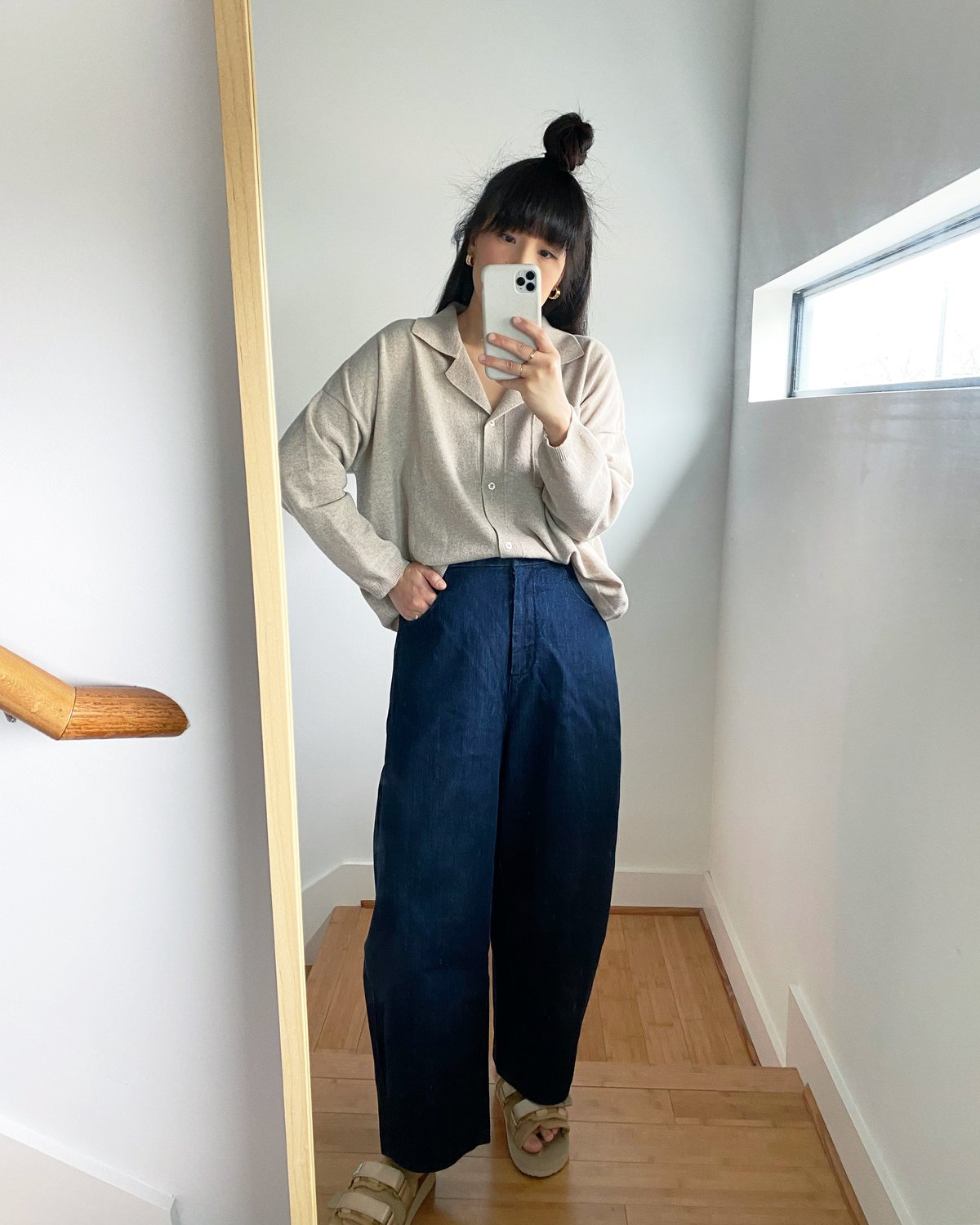 Cordera Curved Leg Pants - Denim | Garmentory