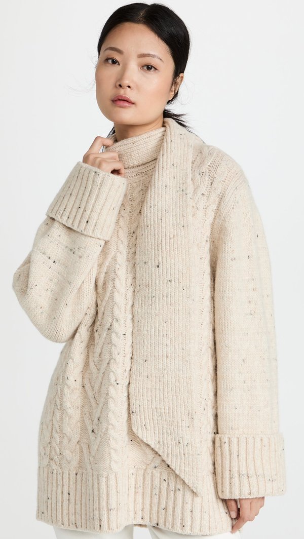 Ganni Cable Knit Sweater - Vanilla 