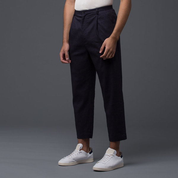 DEVEAUX - Single Pleat Pant - Navy DEVEAUX - Single Pleat Pant - Navy