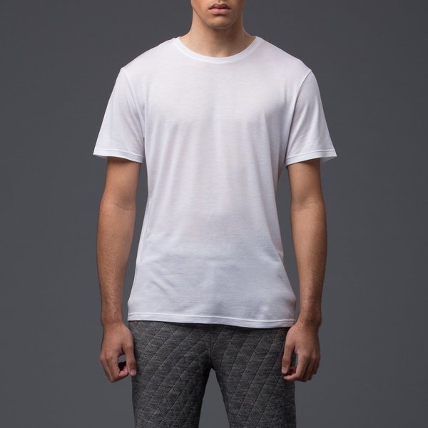 DEVEAUX - Short Sleeve Tencel Tee - White DEVEAUX - Short Sleeve Tencel Tee - White
