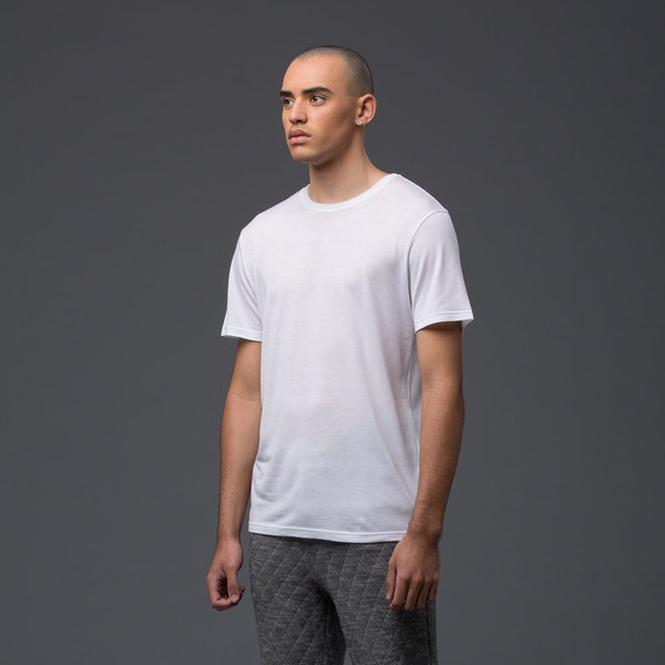 DEVEAUX - Short Sleeve Tencel Tee - White DEVEAUX - Short Sleeve Tencel Tee - White