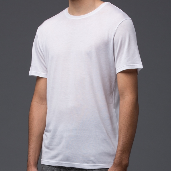 DEVEAUX - Short Sleeve Tencel Tee - White DEVEAUX - Short Sleeve Tencel Tee - White