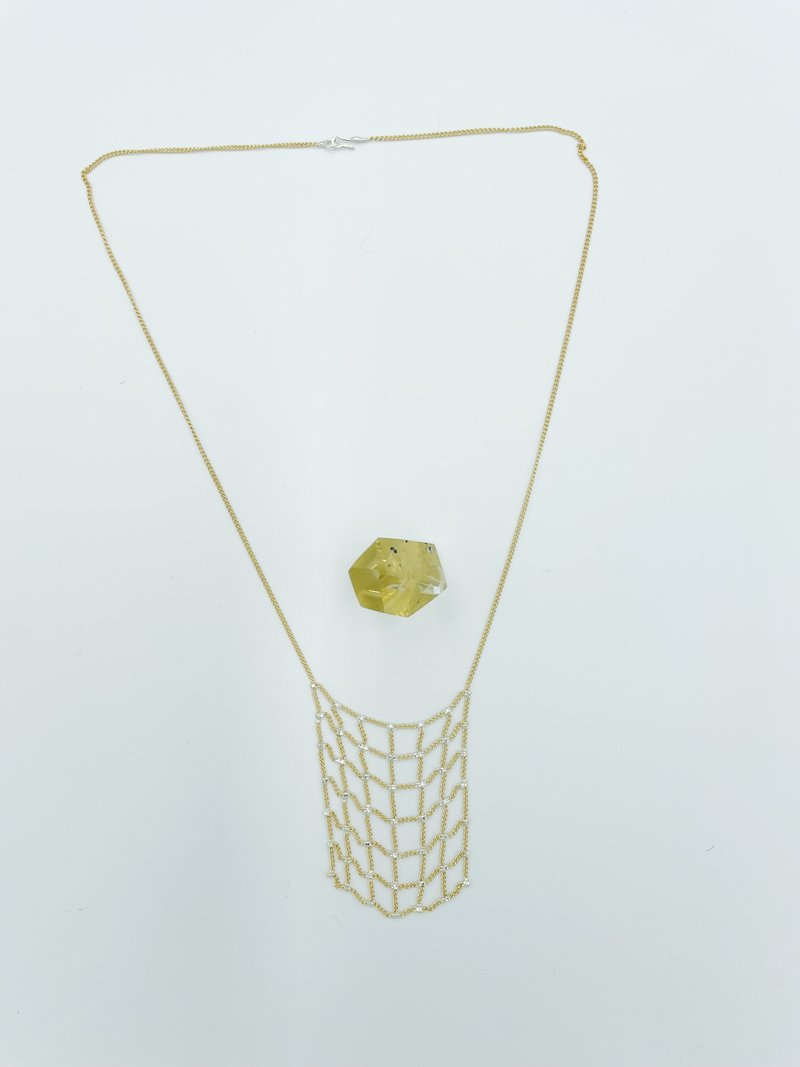 Hannah Keefe Lil Net Necklace - Brass/Silver