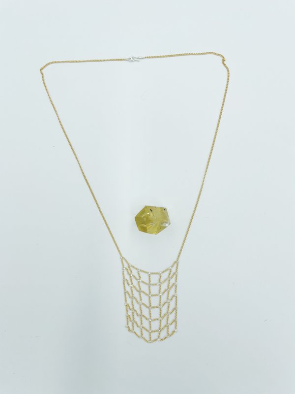 Hannah Keefe Lil Net Necklace - Brass/Silver