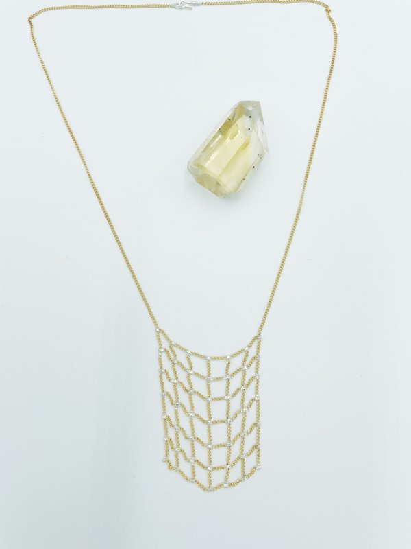 Hannah Keefe Lil Net Necklace - Brass/Silver