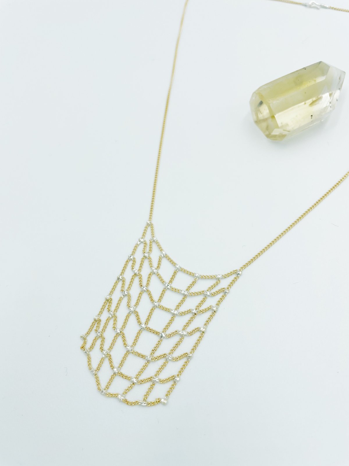 Hannah Keefe Lil Net Necklace - Brass/Silver - Image 7 of 8