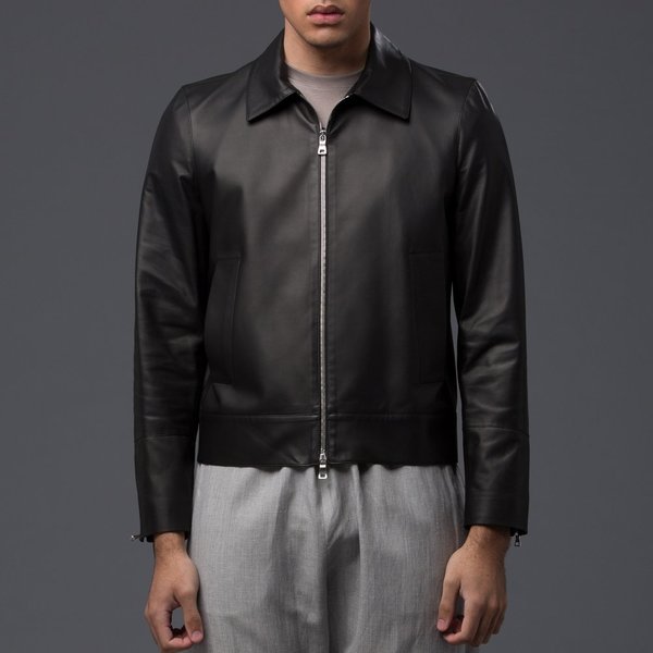 DEVEAUX - Leather Flight Jacket - Black DEVEAUX - Leather Flight Jacket - Black