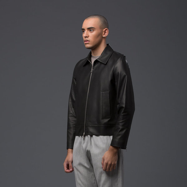DEVEAUX - Leather Flight Jacket - Black DEVEAUX - Leather Flight Jacket - Black